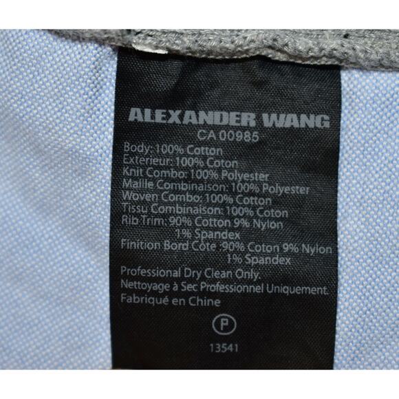 ALEXANDER WANG Cotton Gray Blue Panel Crewneck Sleeveless Sweater Dress Size L - Picture 5 of 5